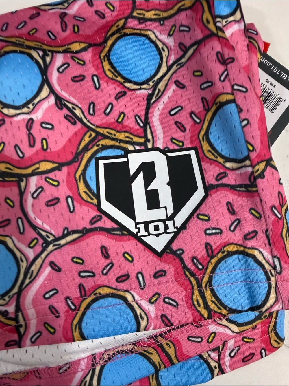 Adult XL Pink Donut Print Athletic Shorts - Picture 2 of 3